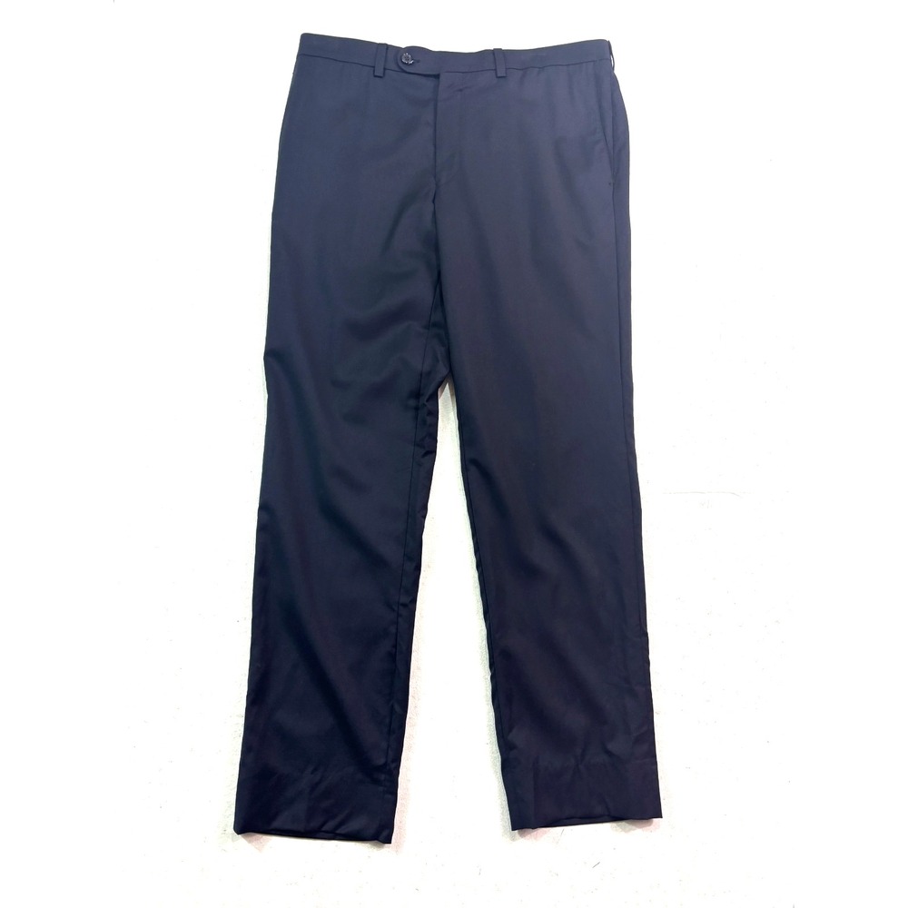 Jack Victor‎ 36x32 Navy Blue Dress Suit Pants Koby 100% Wool Flat Front Trouser